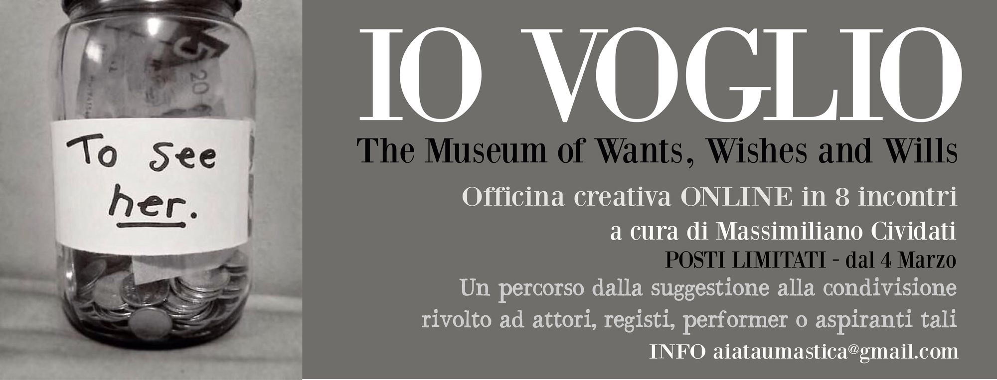 La locandina di Io voglio, officina creativa online